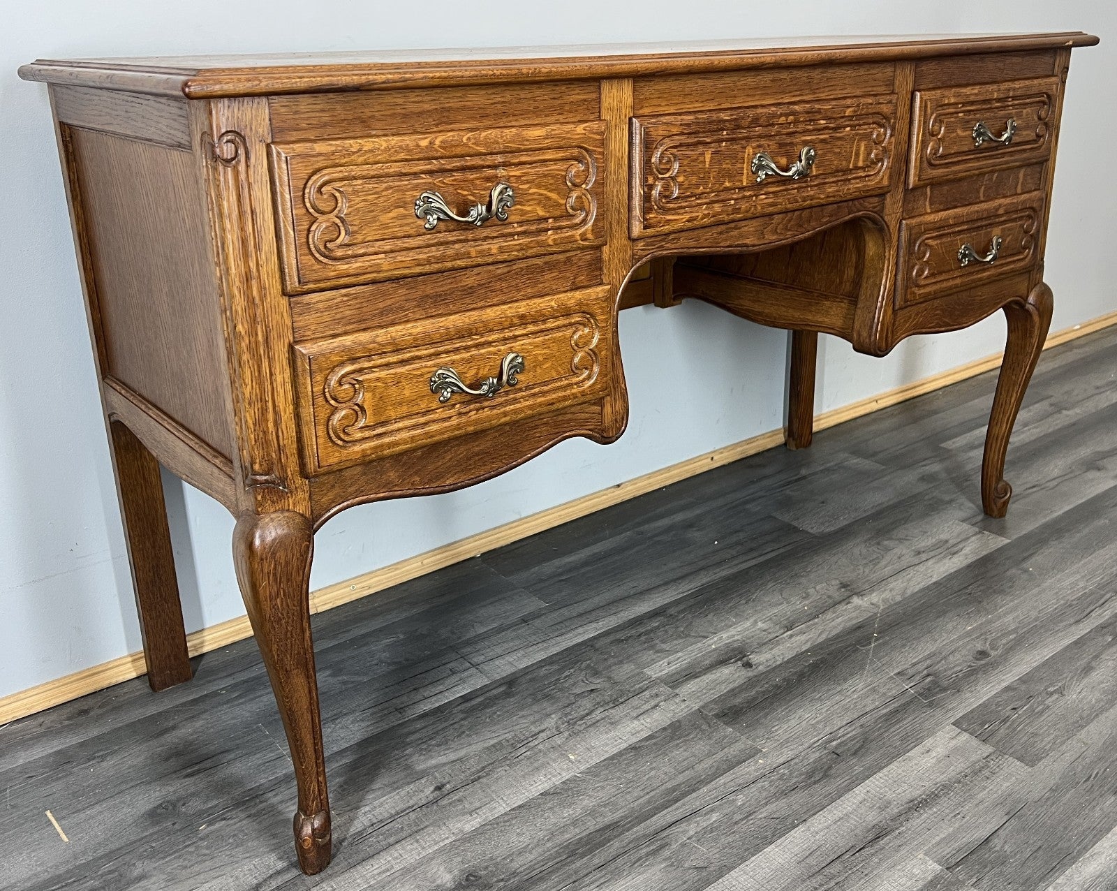 Cabinet Vintage French Louis XVI Style Oak Sideboard Carved Cupboard LOT 45231