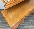 Vintage Dressing Table with Mirror French Oak Louis Vanity Table Makeup LOT 45173