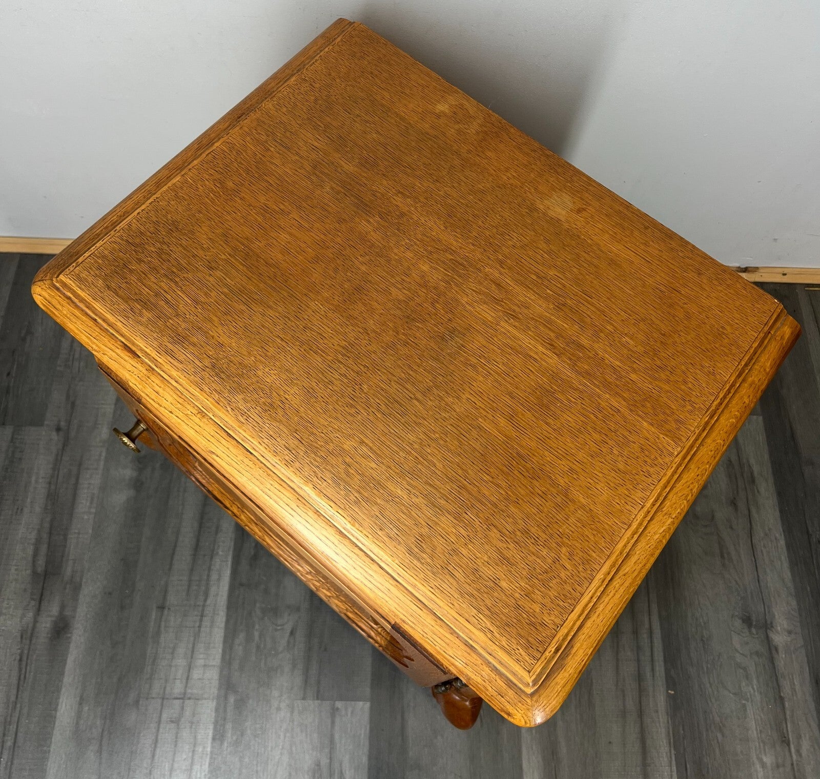 Pair of Bedside Tables Vintage French Louis Oak Nightstands Cabinets LOT 34696