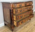 Chest of Drawers Antique French Style Marble Top Walnut Cabinet LOT 607722