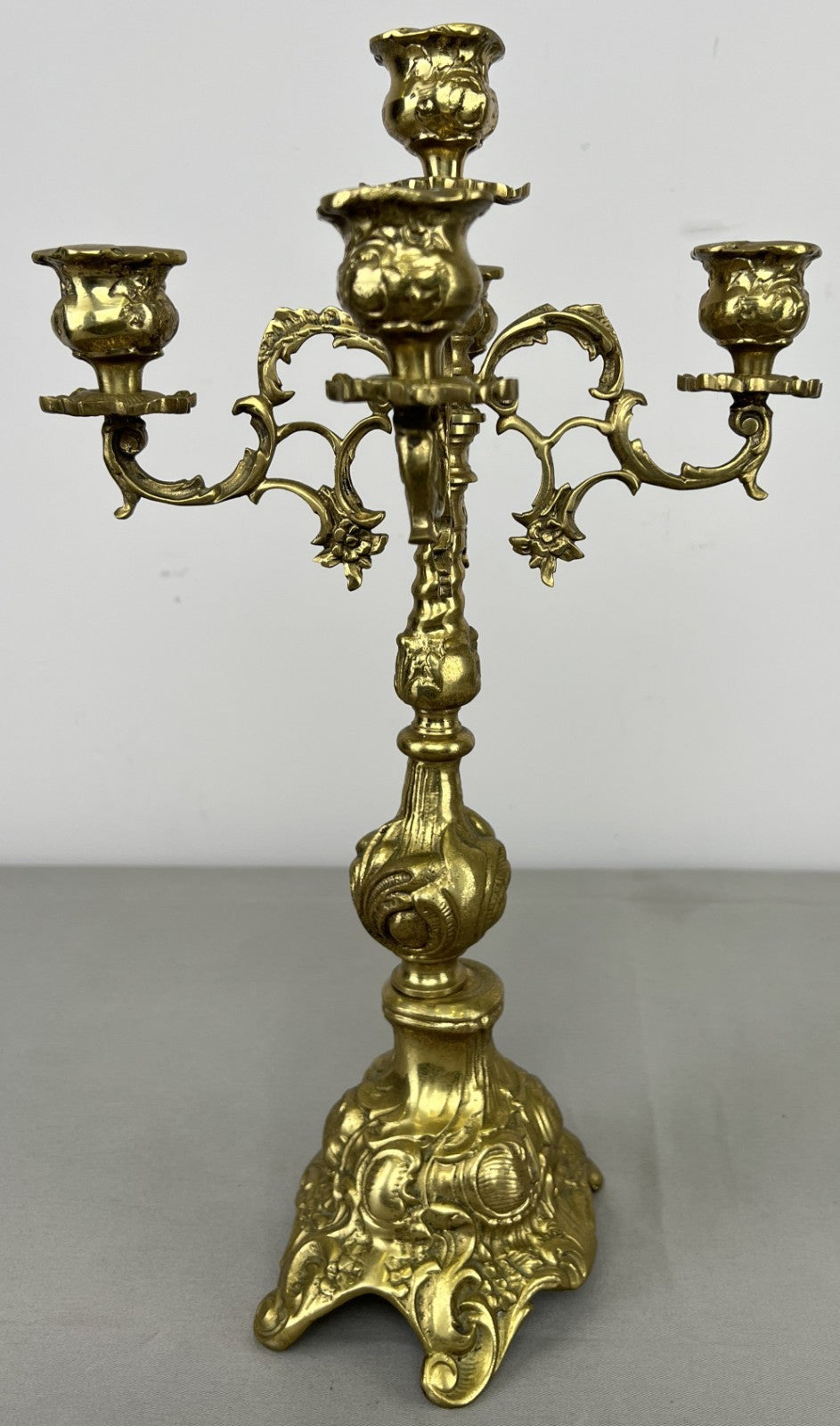 Candelabra Vintage French Style Brass Five Arm Ornate Candle Holder LOT 64231