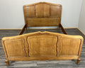 Bed Vintage French Louis XVI King Size Bed Frame Oak Carved Headboard LOT 47010