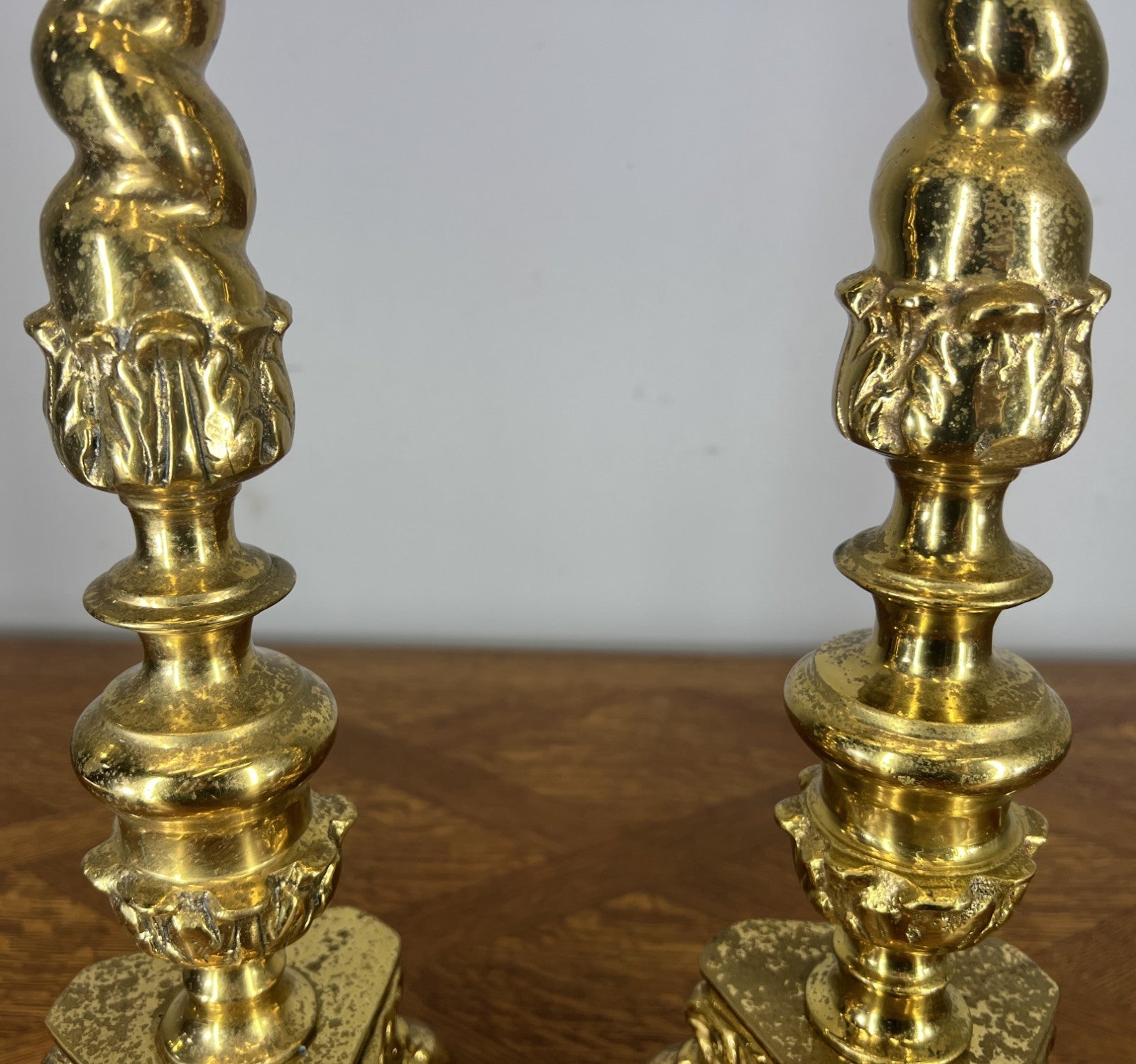 Candelabras Vintage French Style Pair Ornate Brass 52 cm Candlesticks LOT 46599