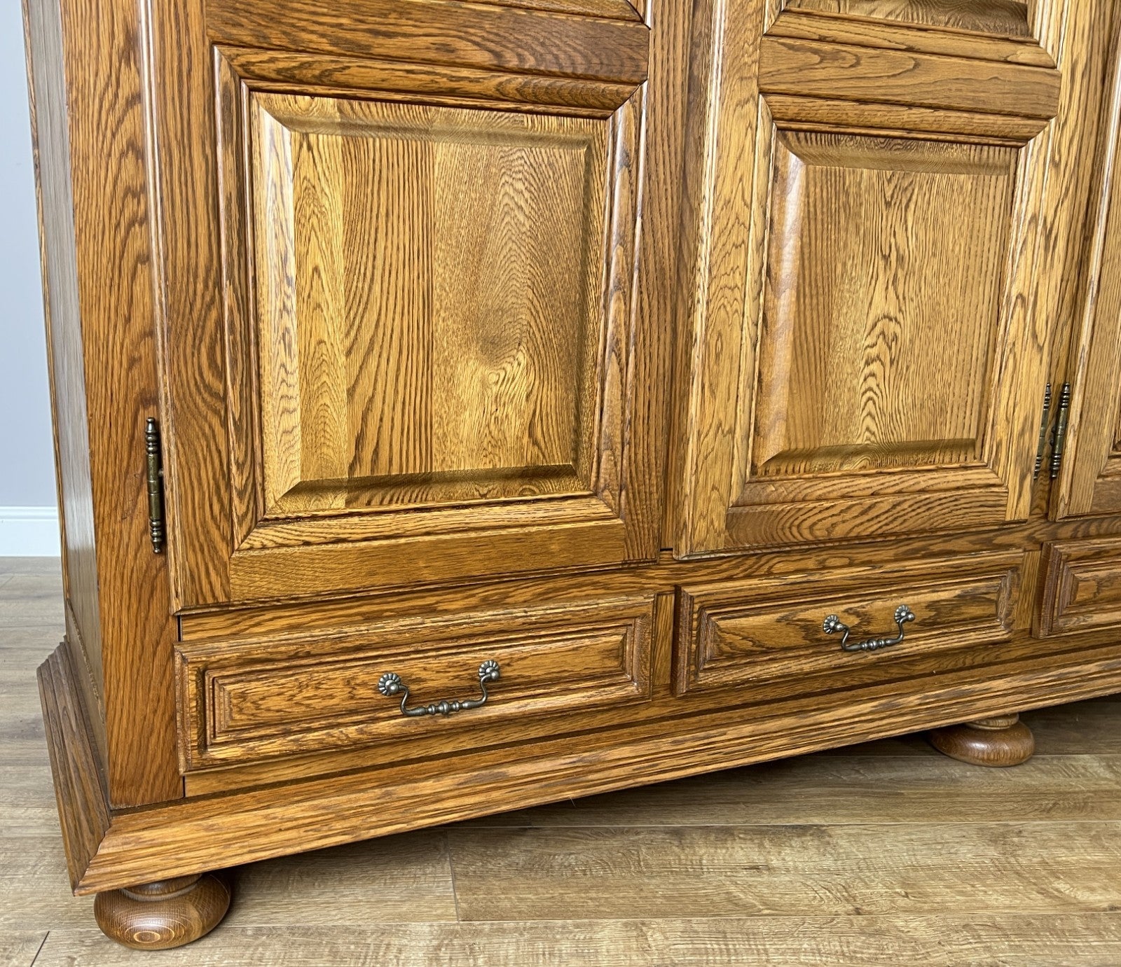 Wardrobe Vintage French Style Four Door Carved Armoire Cabinet LOT 61194