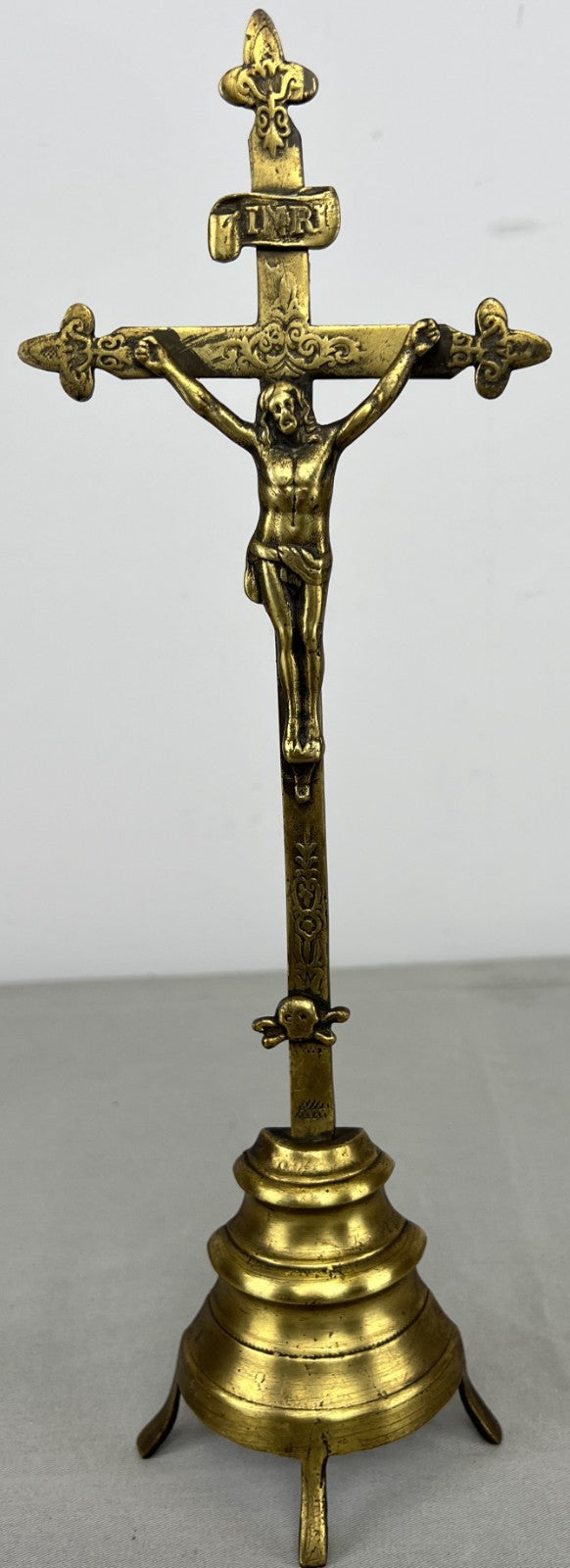 Crucifix Vintage French Style Religious Ornate Cross Freestanding LOT 64260