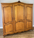 Wardrobe Vintage French Louis XVI Style Oak Three Door Carved Armoire LOT 6492