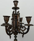Candelabra Antique French Brass Marble 5 Arm Ornate Candle Holder LOT 49366