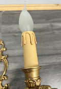 Pair of Wall Lights Vintage French Double Arm Ornate Rococo Sconces LOT 44108