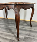 Coffee Table Vintage French Louis XV Cane Top Oak Carved Table LOT 38617
