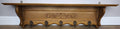 French Vintage Coat Rack Oak 5 Hooks Wall Shelf Carved Coat Hanger LOT 60011