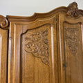 Wardrobe Vintage French Louis XVI Style Five Door Oak Carved Armoire LOT 64573