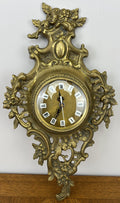 Wall Clock Vintage French Style Brass Hanging Clock Quartz Movement LOT 60492