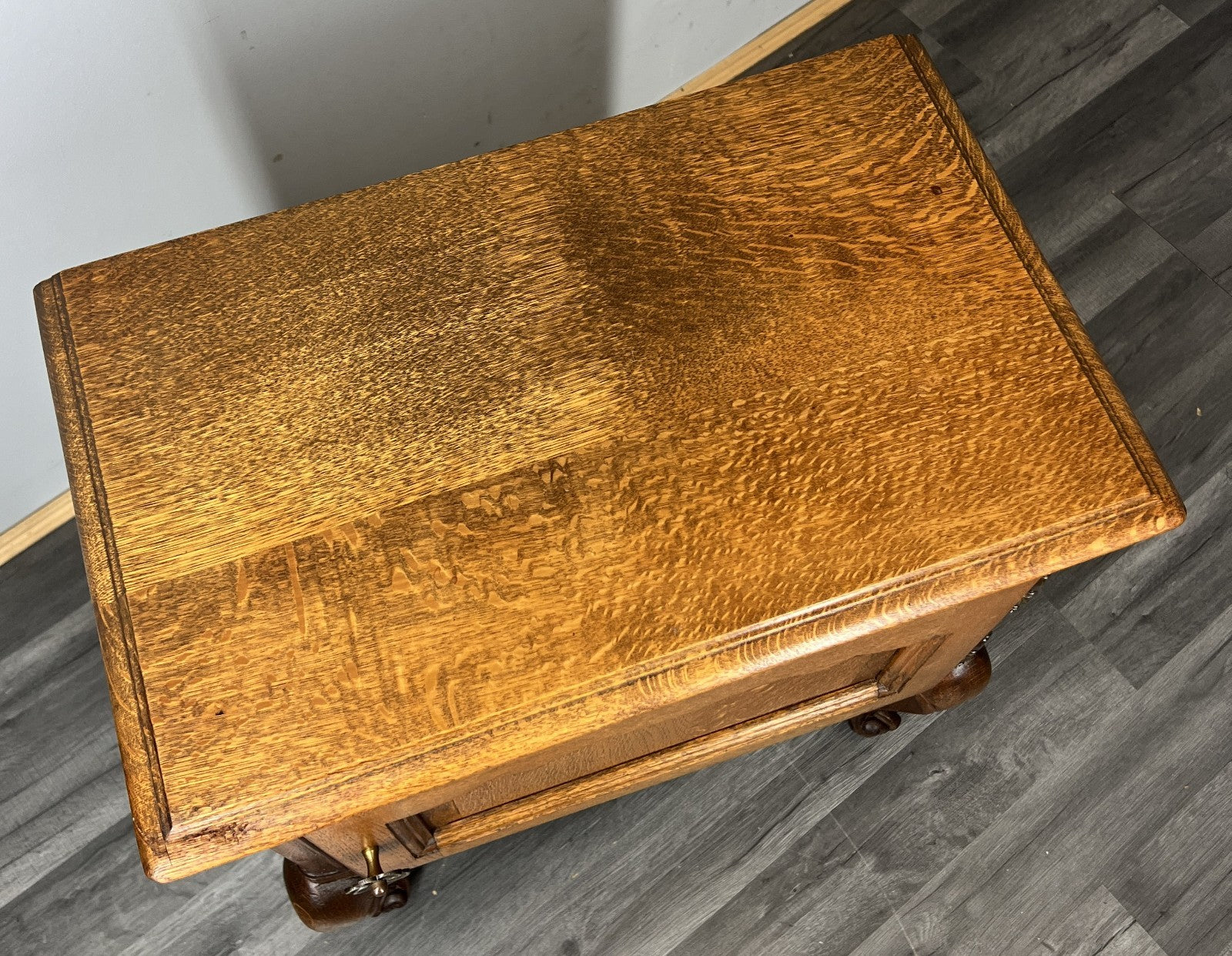 Pair of Bedside Tables Vintage French Louis XVI Oak Carved Cabinets LOT 44069