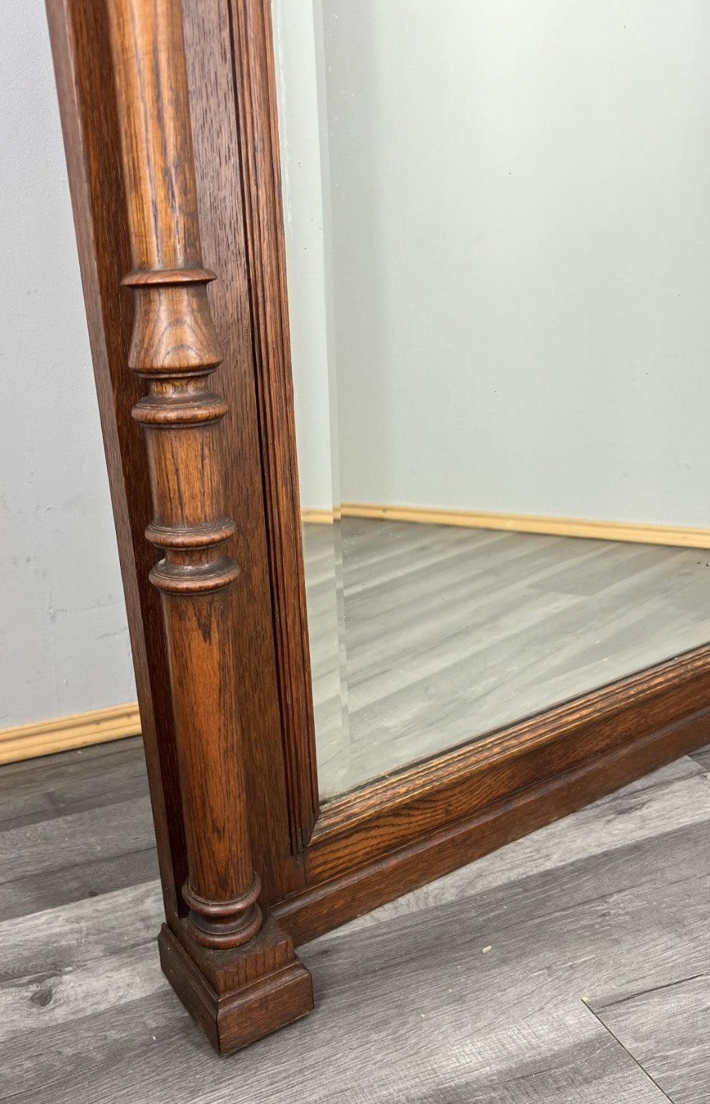 Antique French Style Oak Carved Wall Mirror Ornate Wall Frame LOT 45434