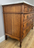 Chest of Drawers Antique French Oak Marble Top 5 Drawers Carved Cabinet LOT 62797