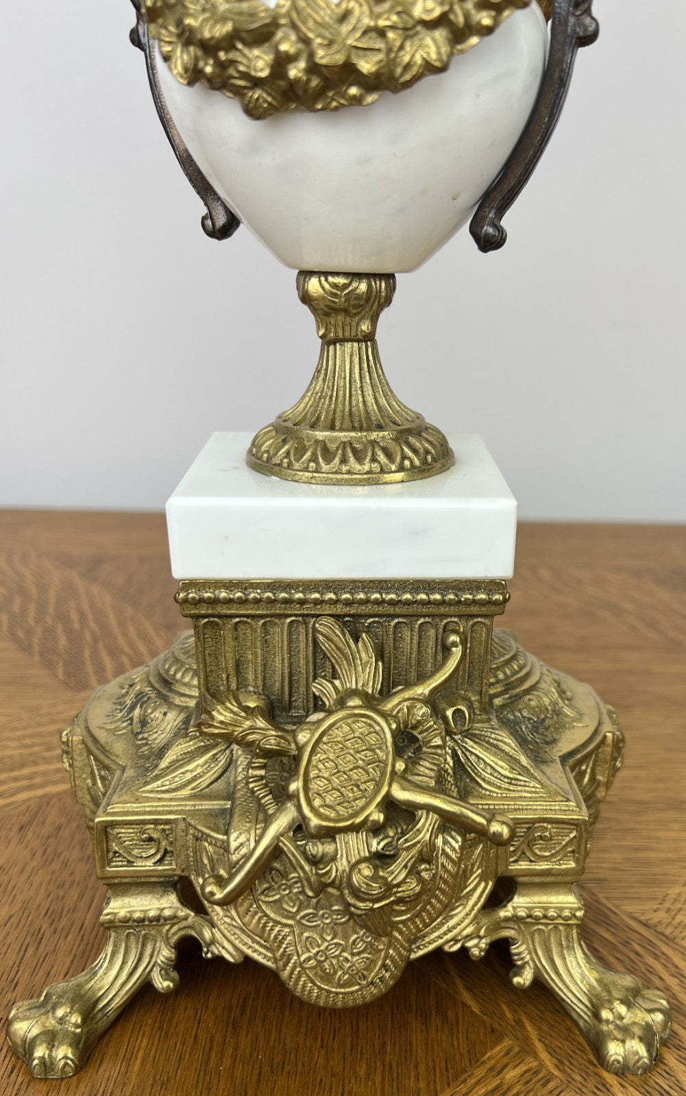 Clock Antique Louis XV Brass Marble Garniture Set With Candelabras LOT 602618