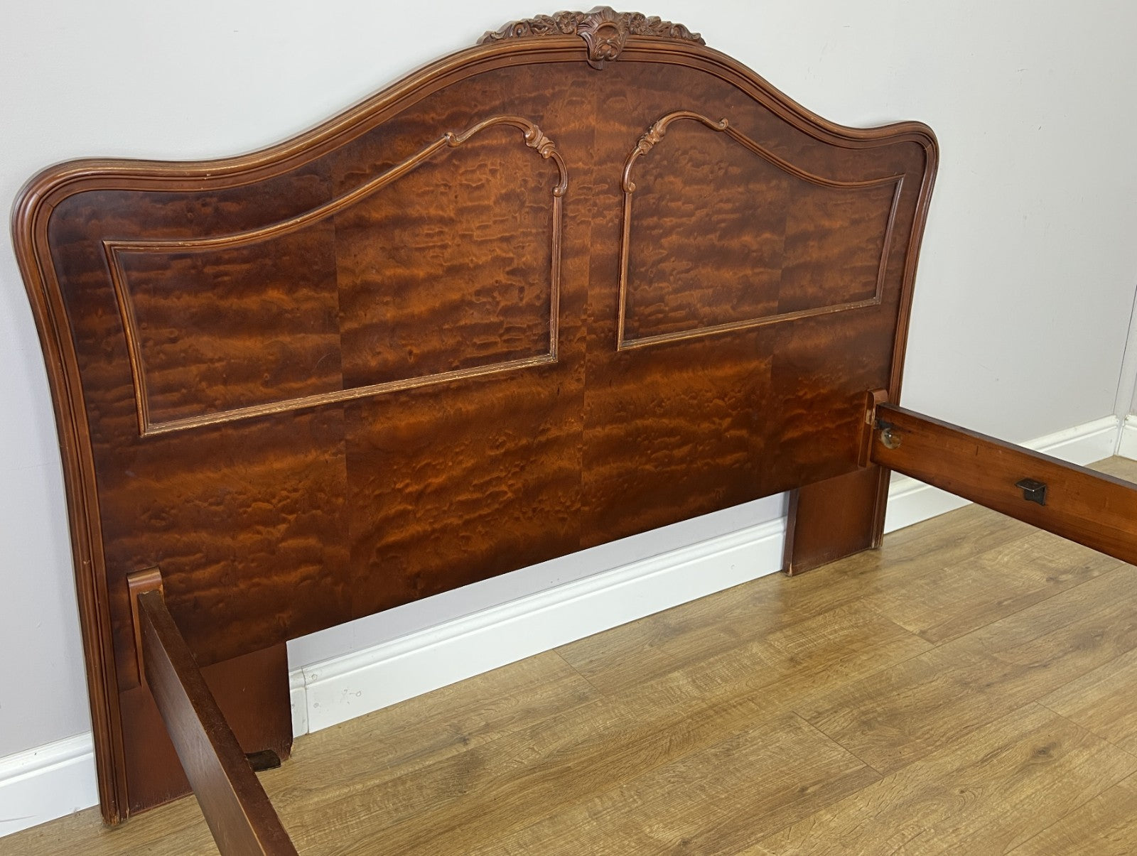 Bed Vintage French Louis XVI King Size Bed Frame Carved Headboard LOT 64035
