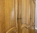 Wardrobe Vintage French Louis XVI Style Oak Four Door Carved Armoire LOT 63857