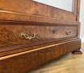 Wardrobe Antique French Style Burr Walnut Mirrored Carved Armoire LOT 6512
