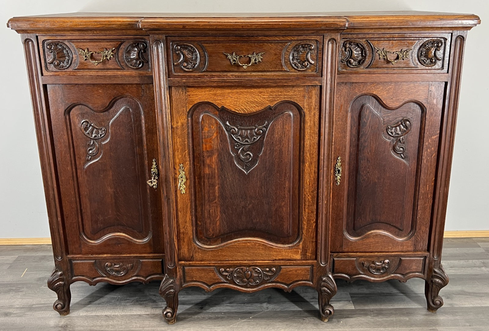Sideboard Antique French Louis XVI Oak Cabinet Carved Cupboard LOT 45712