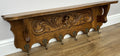 Coat Rack Vintage French Oak Wall Mounted 6 Hooks Carved Rack Hanger LOT 62021