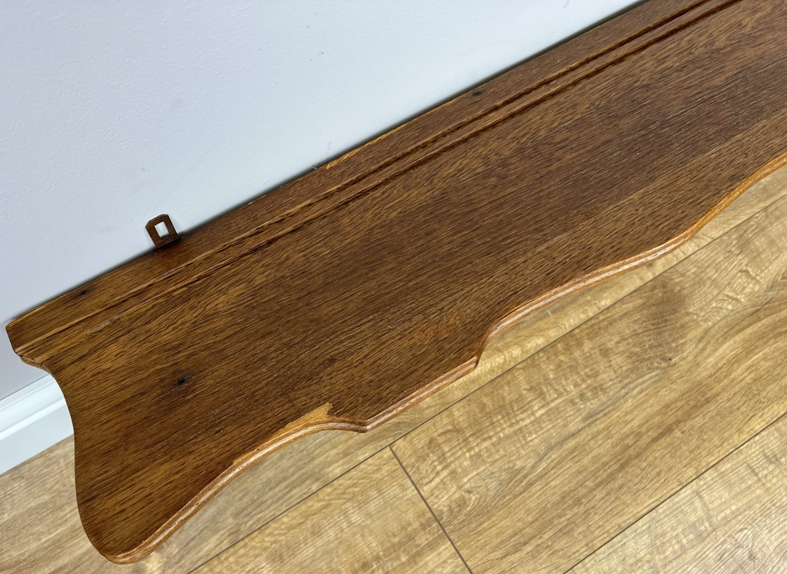 Coat Rack Vintage French Oak Wall Mounted 5 Hooks Carved Rack Hanger LOT 62048