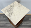 Bedside Table Antique French Oak with Marble Top Carved Cabinet LOT 43369