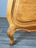 Bed Frame Vintage French Louis XVI Style Oak Double Carved Panel LOT 4108