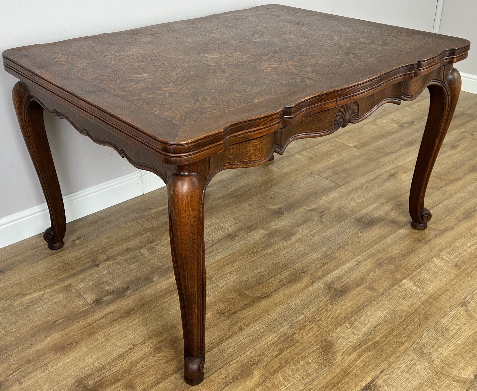 Dining Table Vintage French Louis XVI Carved Oak Extendable Table LOT 63544