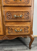 Cabinet Vintage French Louis XVI Oak Carved with 3 Drawers Sideboard LOT 44556
