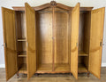 Wardrobe Vintage French Louis XVI Style Oak Four Door Carved Armoire LOT 6500