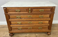 Chest of Drawers Antique French Style Oak Marble Top Carved Cabinet LOT 64480