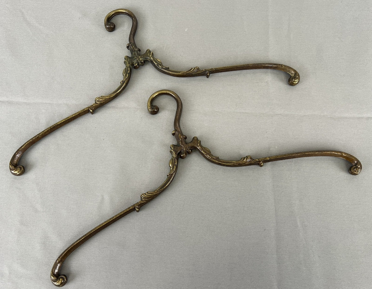 Clothes Hangers Vintage Style Brass Set of Two Ornate Hangers LOT 6432