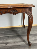 Coffee Table Vintage French Louis XV Cane Top Oak Carved Table LOT 38615