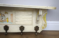Vintage Shabby Chic Coat Rack 6 Hooks Wall Shelf Carved Coat Hanger LOT 49965