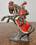 Figurine Vintage French Style Knight on Horse Metal Sculpture LOT 47571