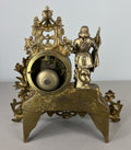 Mantel Clock Antique French Japy Frères Gilt Bronze Figure Clock LOT 36023