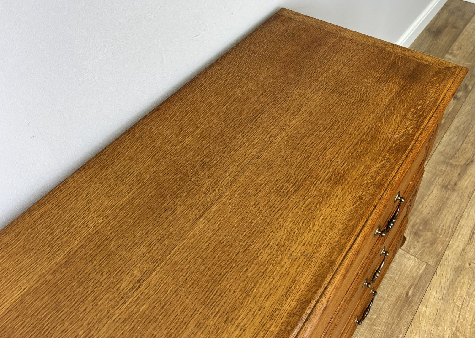 Chest of Drawers Vintage French Louis Oak 3 Drawers Carved Cabinet LOT 62658