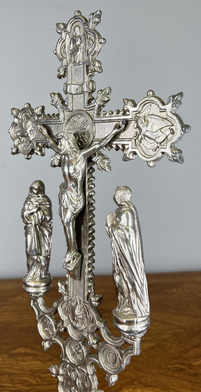 Crucifix Vintage French Style Metal Religious Altar Cross Figurines LOT 46678