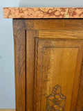 Sideboard Antique French Marble Top Cabinet Carved Storage Cupboard LOT 23714