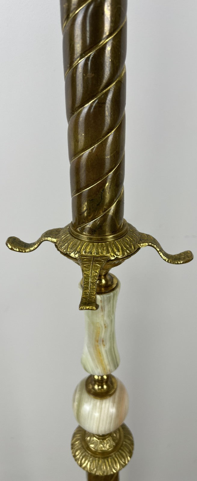Standing Coat Hanger Vintage French Brass and Onyx 9 Hooks Coat Rack LOT 60757