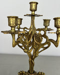 Pair of Candelabras Vintage French Style Ornate 5 Arm Candle Holders LOT 6475