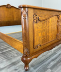 Bed - Vintage French Louis XV Double Bed Frame Carved Headboard  Lot 37088