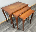 Vintage French Louis XIV Oak Set of Three Nested Carved Tables LOT 44260