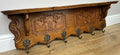 Coat Rack Vintage French Carved Oak Wall Mounted 6 Hooks Rack Hanger LOT 62270