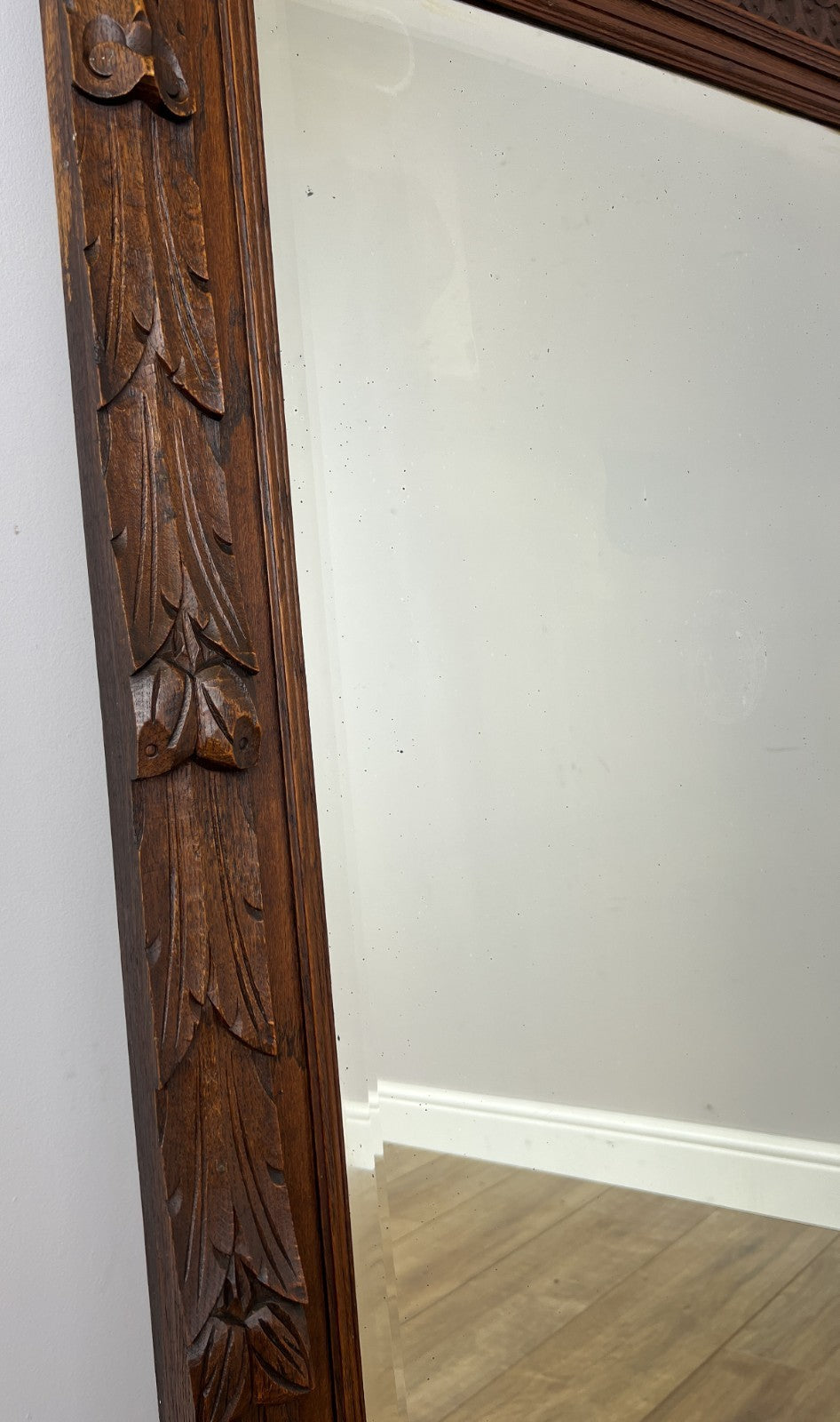 Mirror Antique French Oak Wall Mirror Home Decor Carved Wall Frame LOT 63714