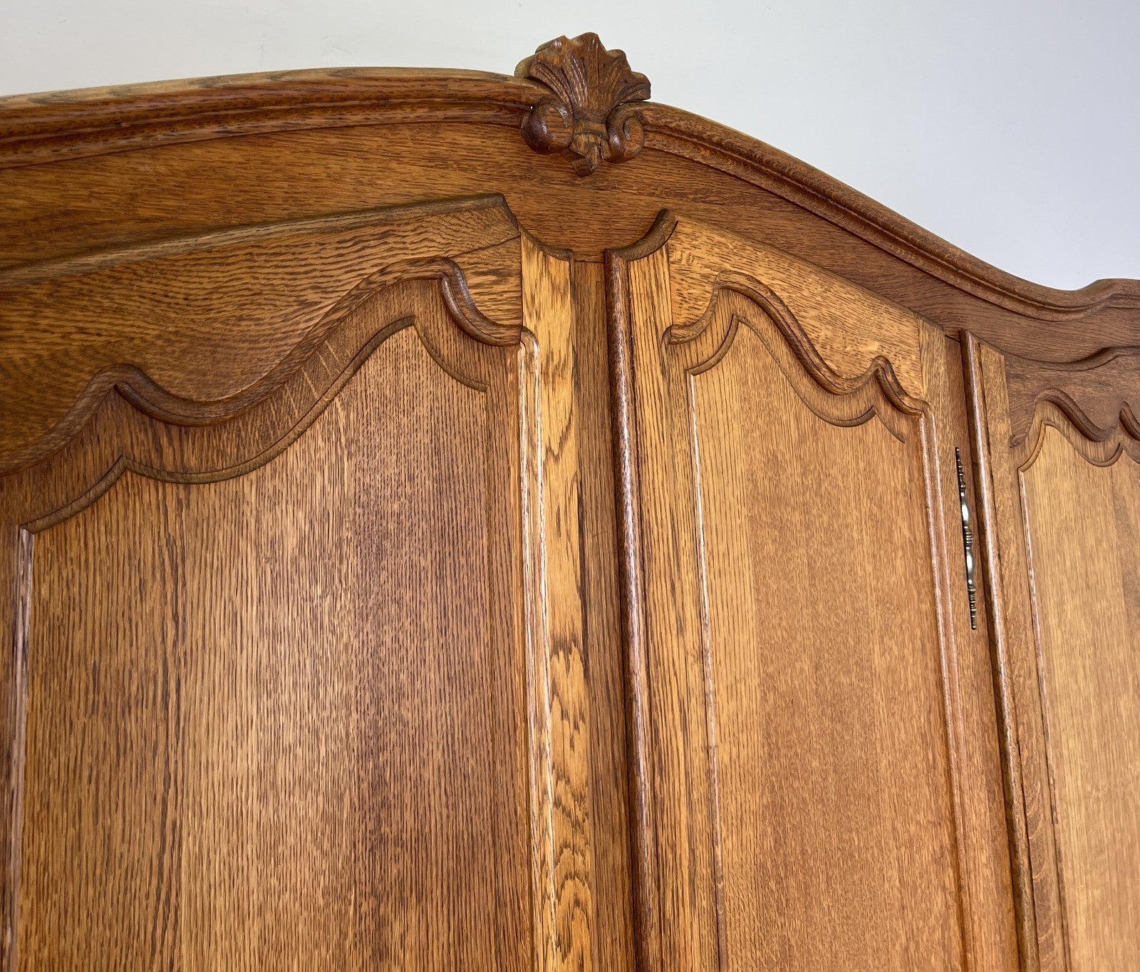 Wardrobe Vintage French Louis XVI Style Oak Four Door Carved Armoire LOT 64013