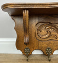 Coat Rack Vintage French Oak Wall Mounted 6 Hooks Carved Rack Hanger LOT 62025