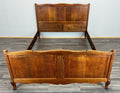 Bed Vintage French Louis XVI Oak Double Bed Frame Carved Headboard LOT 37880