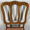 Chairs Vintage French Louis XVI Style Oak Upholstered Set of 5 Carved LOT 440211